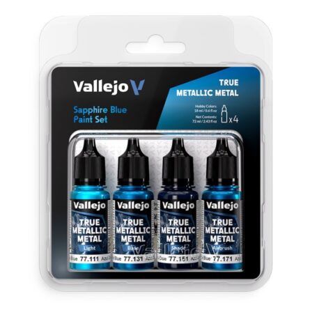 Vallejo True Metallic Metal Azul Zafiro 77256 Set TMM